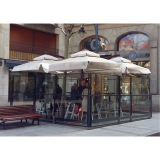 Ανεμοφράχτες διαχωριστικά με γυαλί κρύσταλλα καταστήματος Cafe Terra